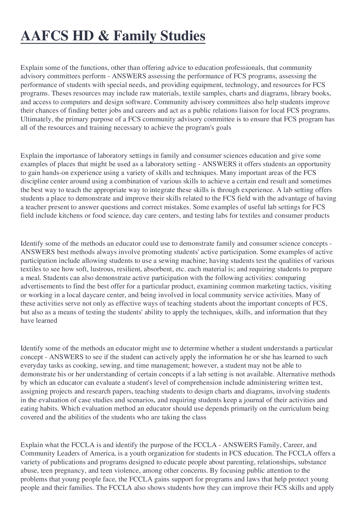 Preview image for AAFCS HD & Family Studies